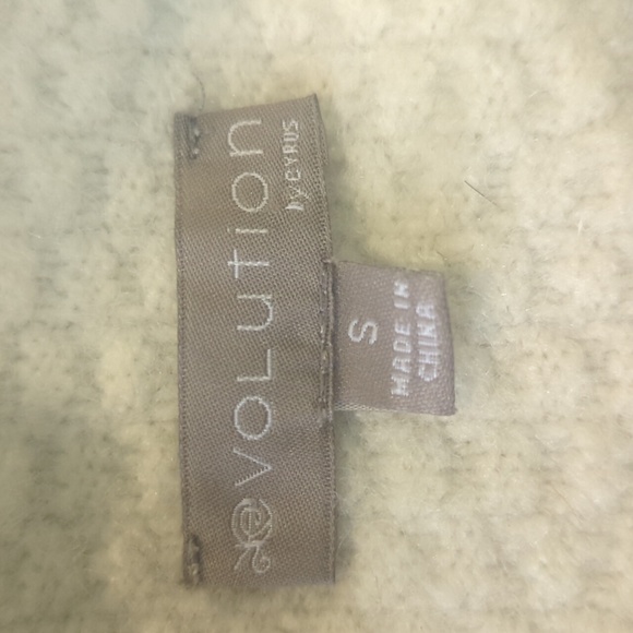 Evolution oversized warm cream and gray crew neck sweater. Women's - Picture 3 of 4